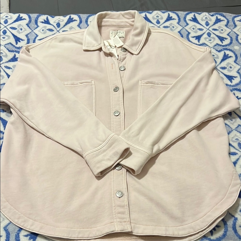 Z Supply Pink Utility Jacket Relaxed Fit